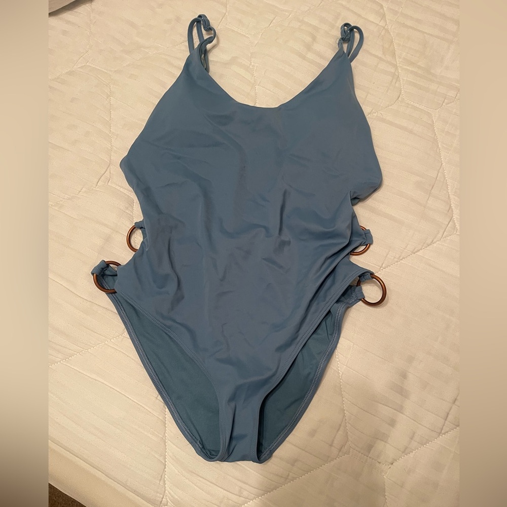 Aerie Blue Swimsuit with Side Rings
